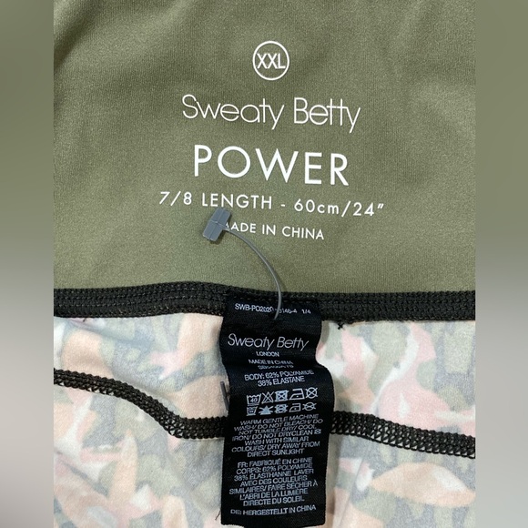 Sweaty Betty Power Pocket 7/8 Leggings Pink Green Floral Print 2XL XXL - Picture 11 of 12